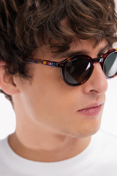 XV de France round acetate brown acetate sunglasses - Image 2