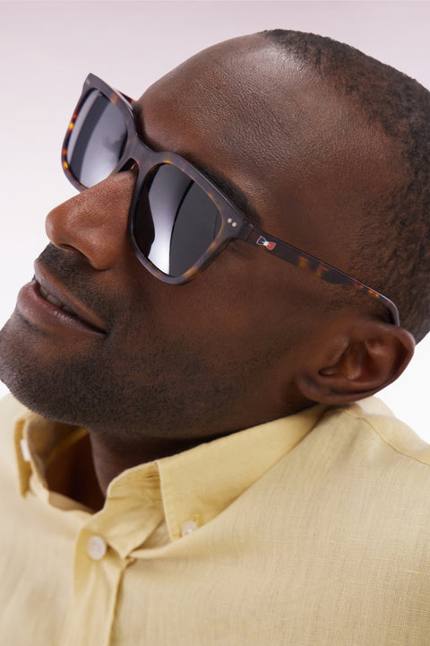 XV de France rectangular sunglasses in brown tortoiseshell acetate - Image 2