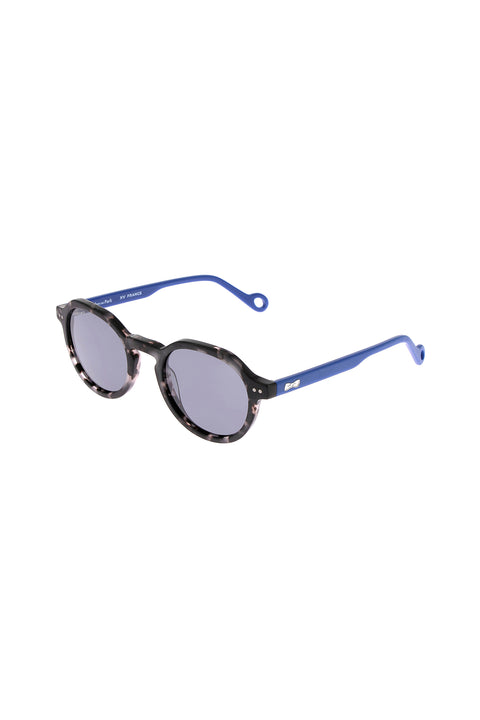 XV de France round sunglasses in grey and blue tortoiseshell acetate - Image 1