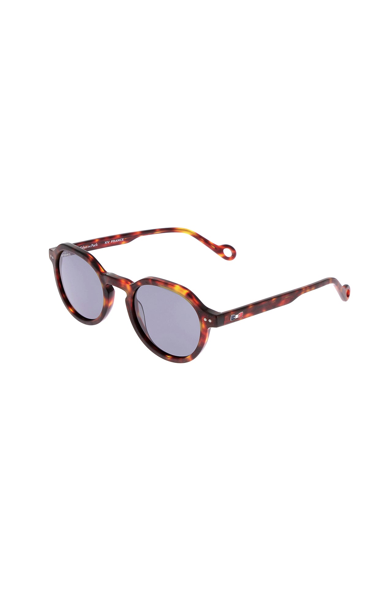 XV de France round sunglasses in brown tortoiseshell acetate