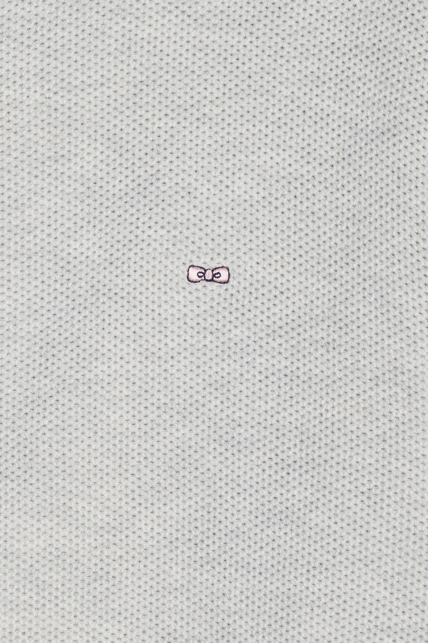 Cardigan zippé en coton nid d'abeille gris coupe droite
