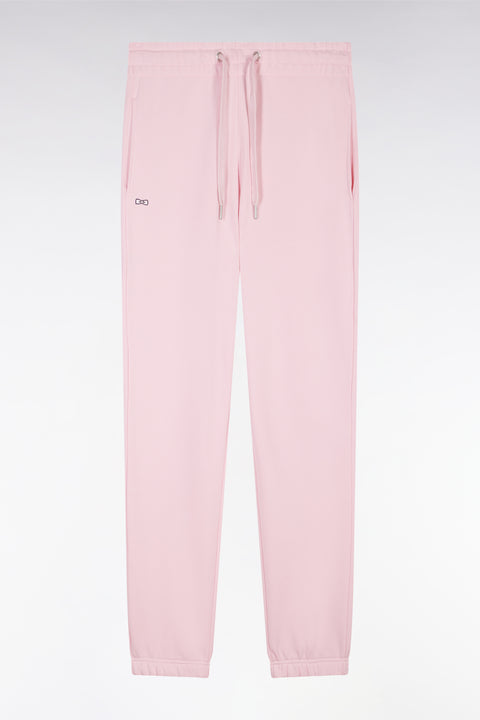 Pink straight-cut cotton fleece jogging - Image 2
