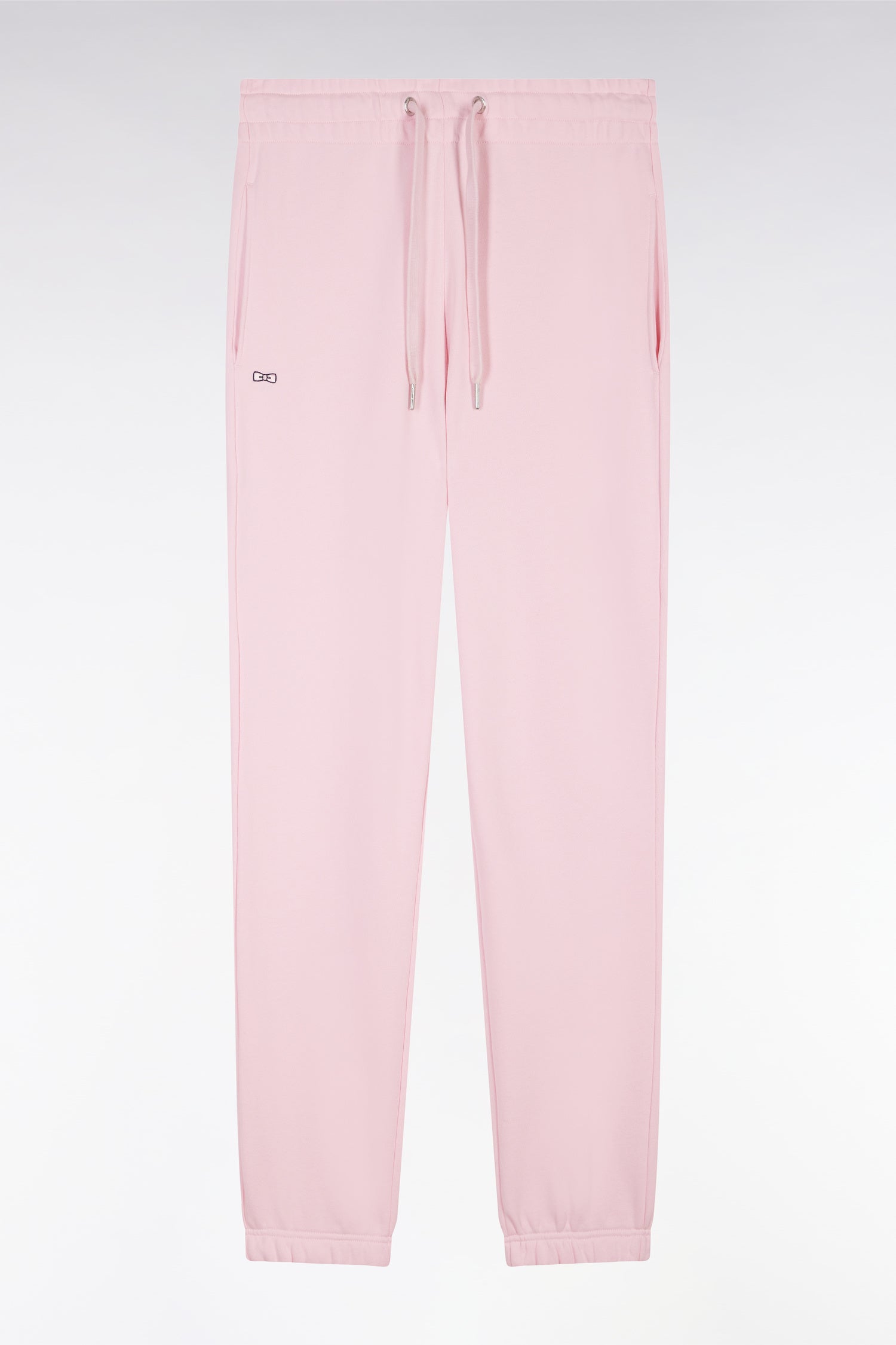 Jogging en molleton coton rose coupe droite