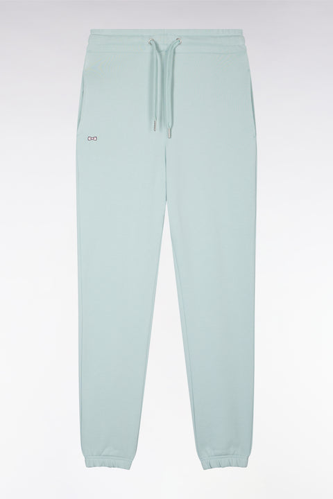 Sea green straight-cut cotton fleece jogging - Image 2