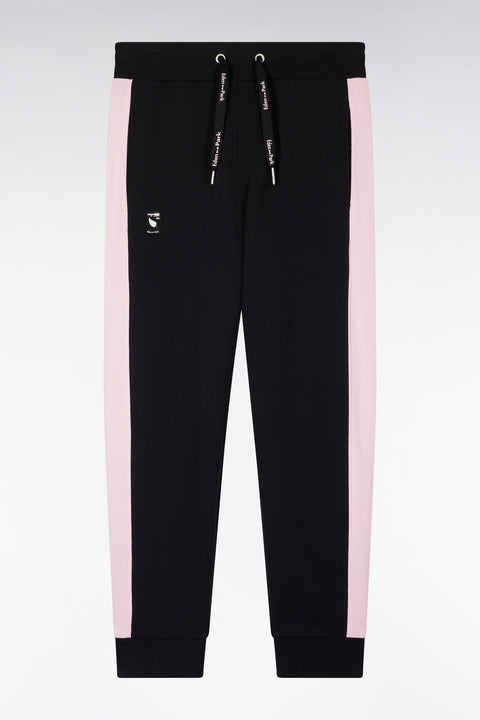 New Zealand relaxed-fit black and pink cotton fleece joggers - Image 2