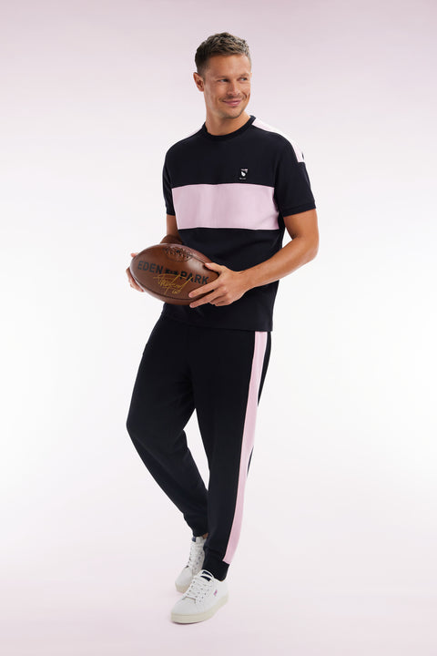 New Zealand relaxed-fit black and pink cotton fleece joggers - Image 3