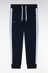 Relaxed-fit navy cotton jogging pants with tricolor accents