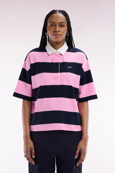 Sky and white striped short-sleeved casual jersey - PHOTO ERROR - Image 3