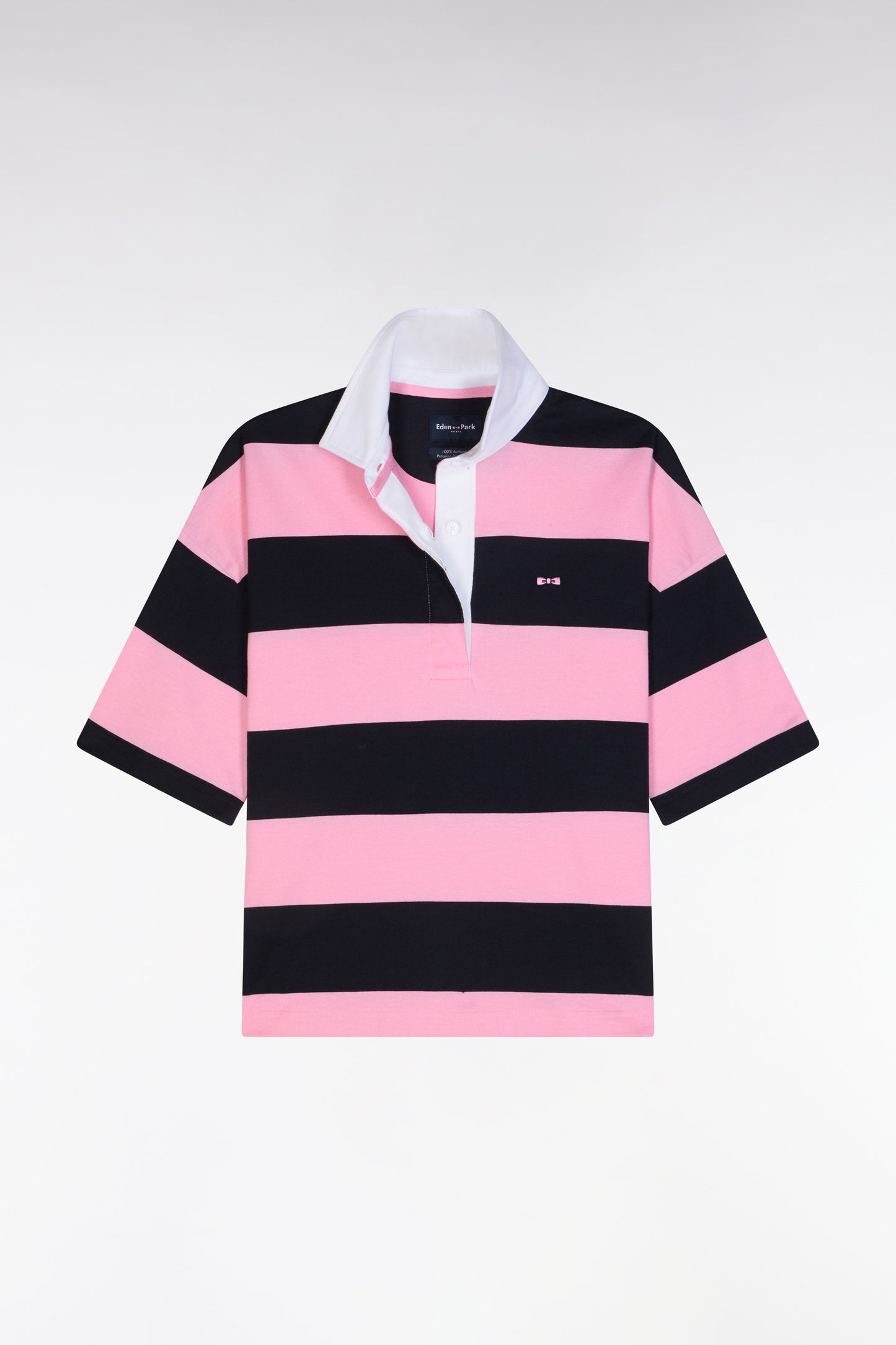 Sky and white striped short-sleeved casual jersey - PHOTO ERROR