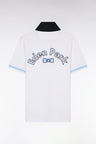 Maillot à manches courtes en coton blanc broderie dos Eden Park coupe droite