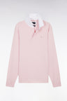 Maillot à manches longues en coton Pima rose coupe droite