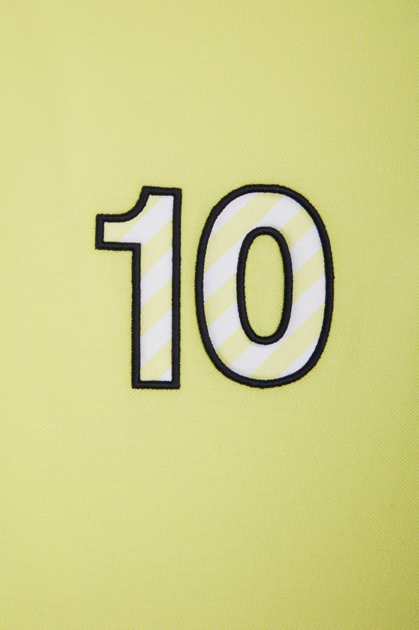 Relaxed-fit short-sleeved polo shirt in yellow cotton with 10 embroidery