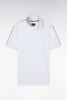 Relaxed-fit plain short-sleeved polo shirt in white cotton with Eden Park lettering