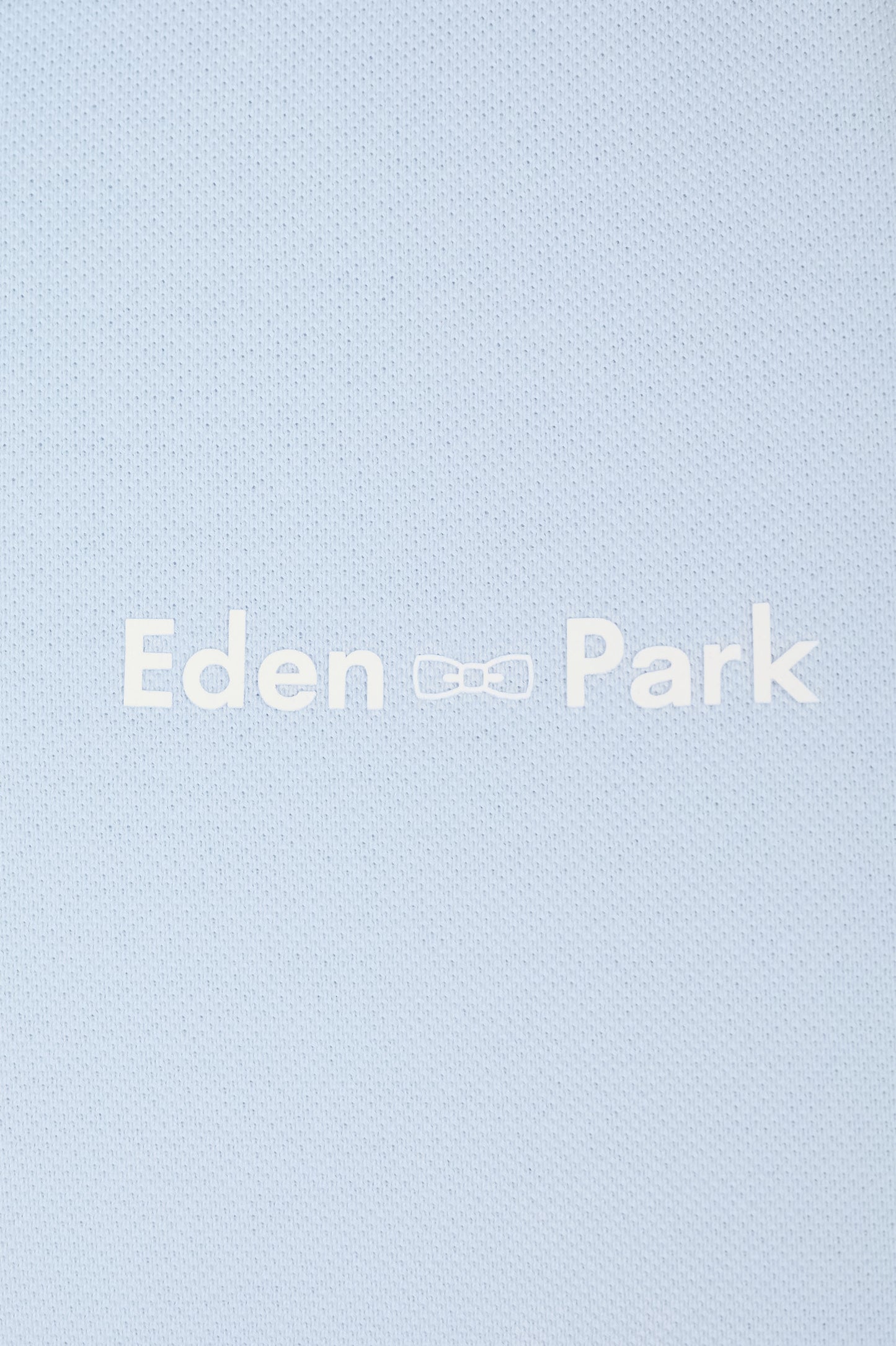 Relaxed-fit plain short-sleeved polo shirt in sky blue cotton with Eden Park lettering