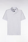 Relaxed-fit plain short-sleeved polo shirt in grey cotton with Eden Park lettering