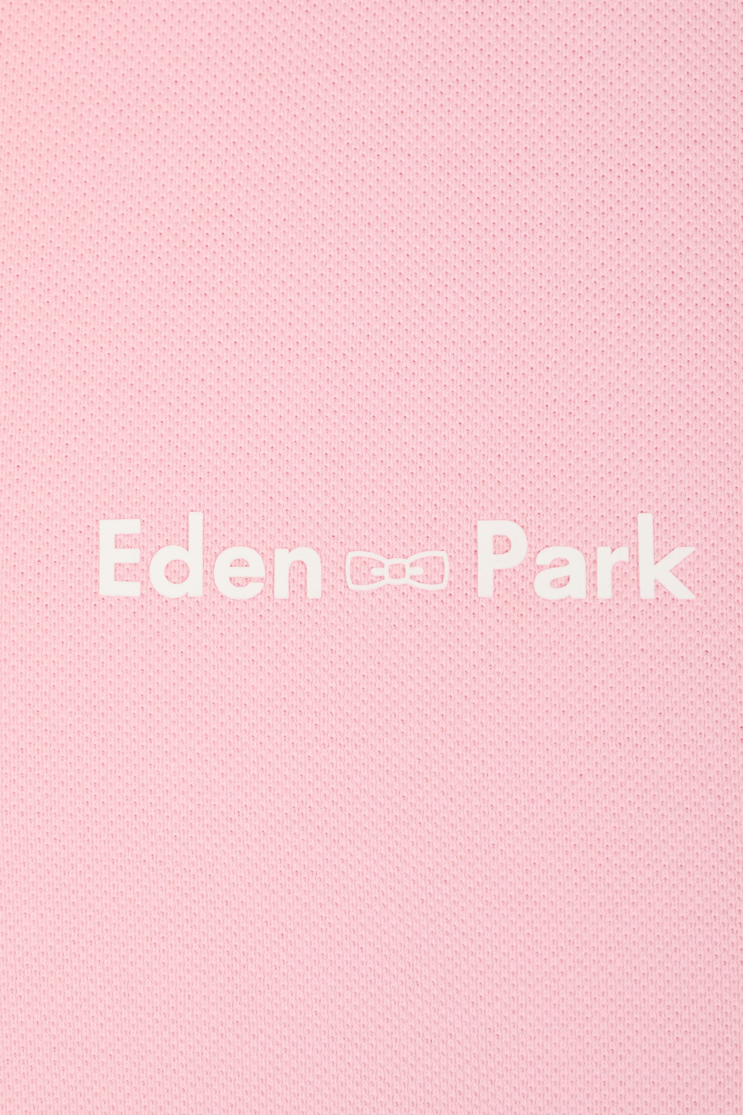 Polo à manches courtes uni en coton rose inscription Eden Park coupe décontractée