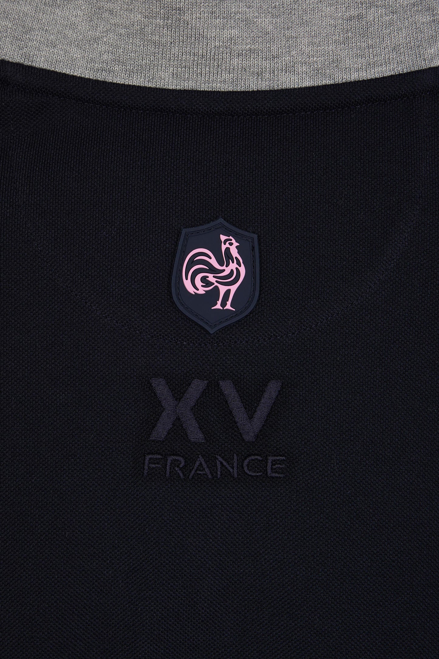 Straight-fit short-sleeved polo shirt in navy cotton piqué with 10 embroidery