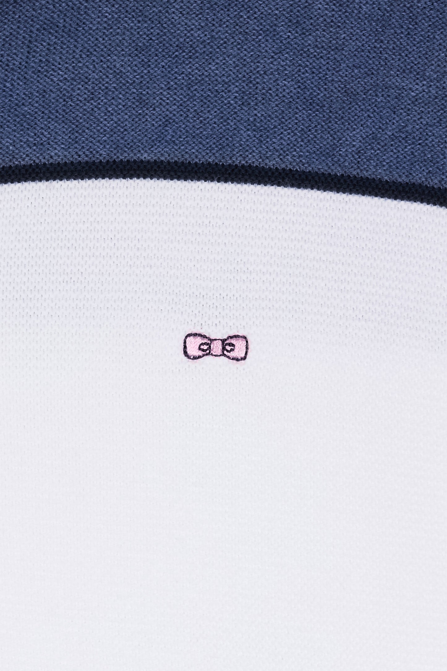 Straight-fit blue cotton jumper with a rugby-style collar