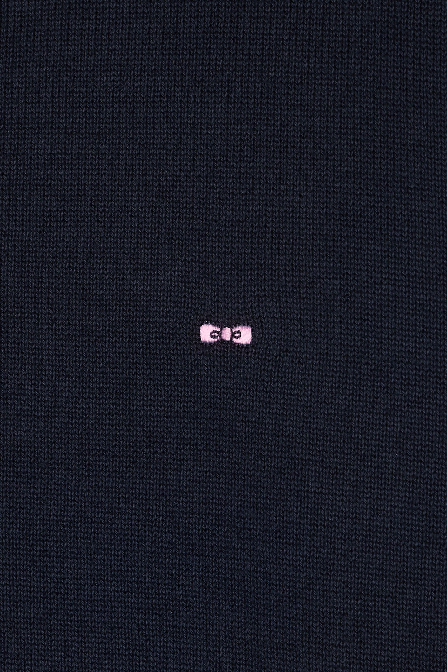 Straight-fit navy and grey cotton jumper with a rugby-style collar