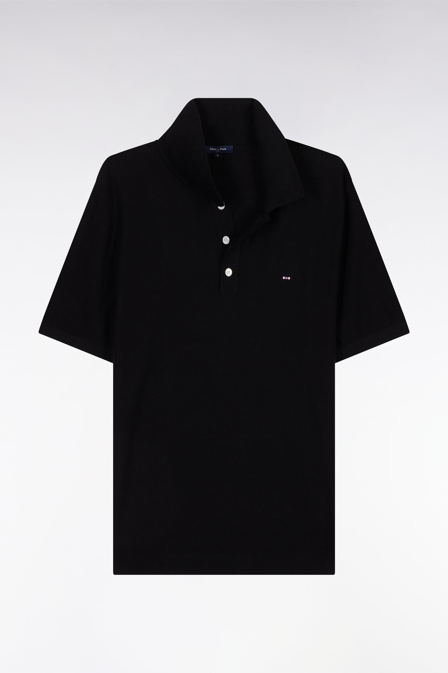 Pull sans manches à col polo noir coupe droite