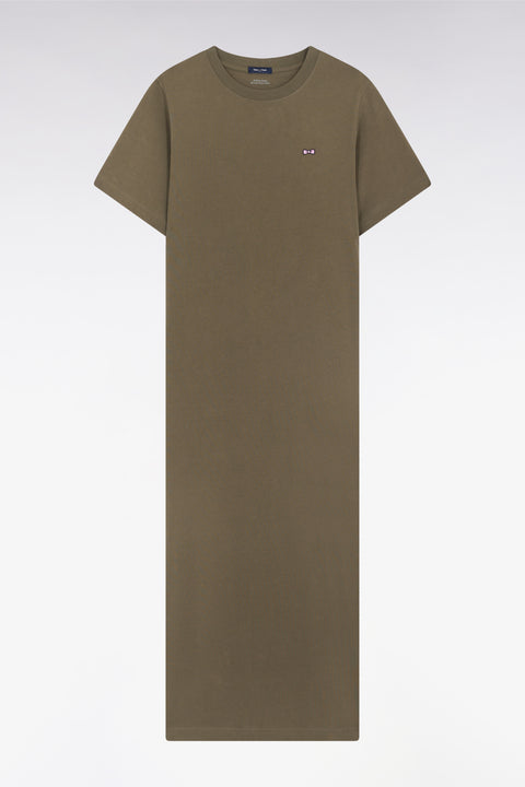 Robe T-shirt en coton Pima kaki coupe droite - Image 1