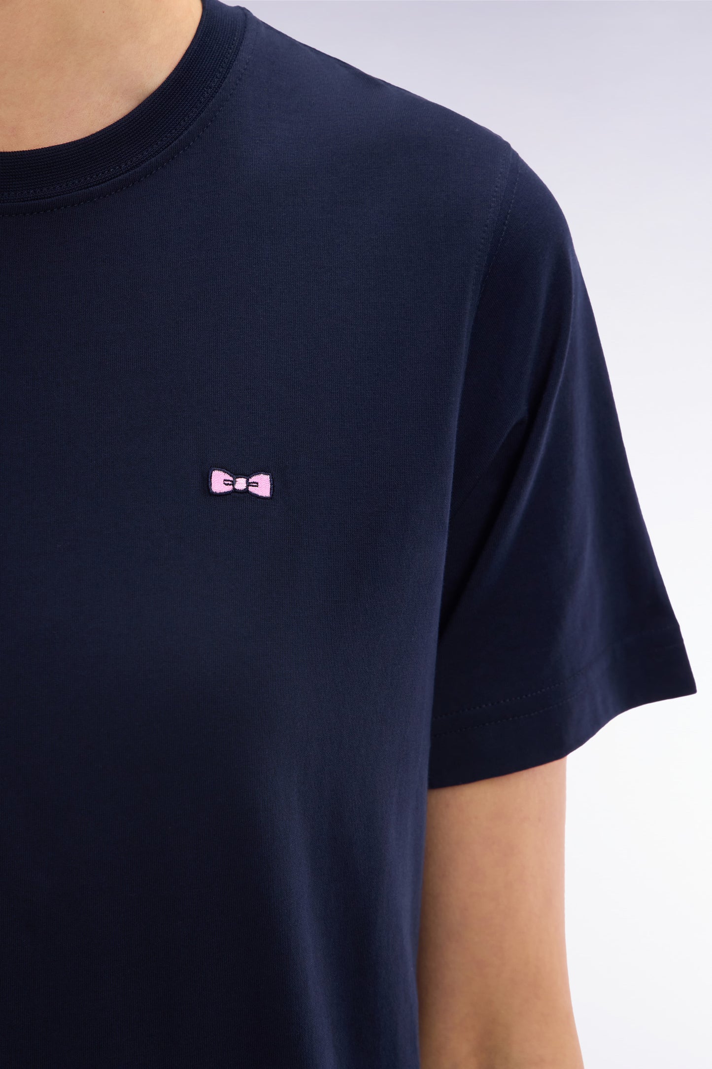 T-shirt dress in navy Pima cotton, straight cut