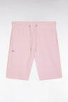 Straight-fit pink cotton fleece shorts
