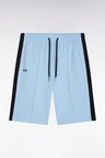 Straight-cut sky blue jogger shorts in cotton interlock
