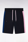 Relaxed fit navy cotton fleece shorts