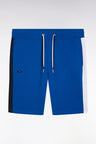 Relaxed fit blue cotton fleece shorts