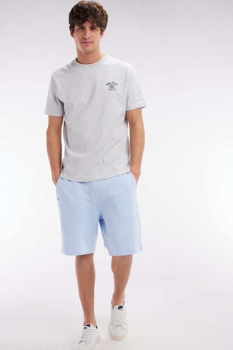 Relaxed fit sky blue cotton fleece shorts - Image 3