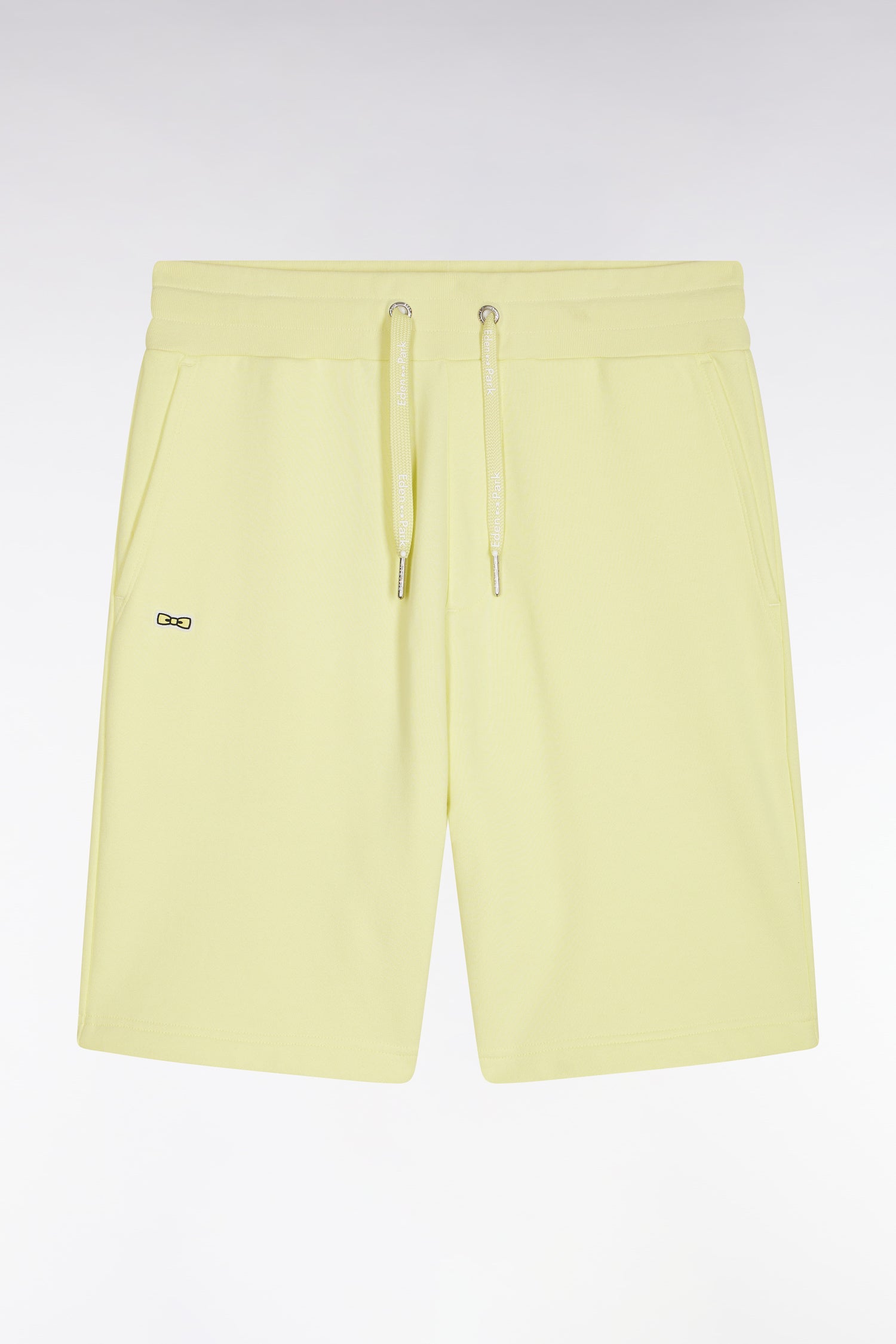 Short en molleton coton jaune coupe décontractée
