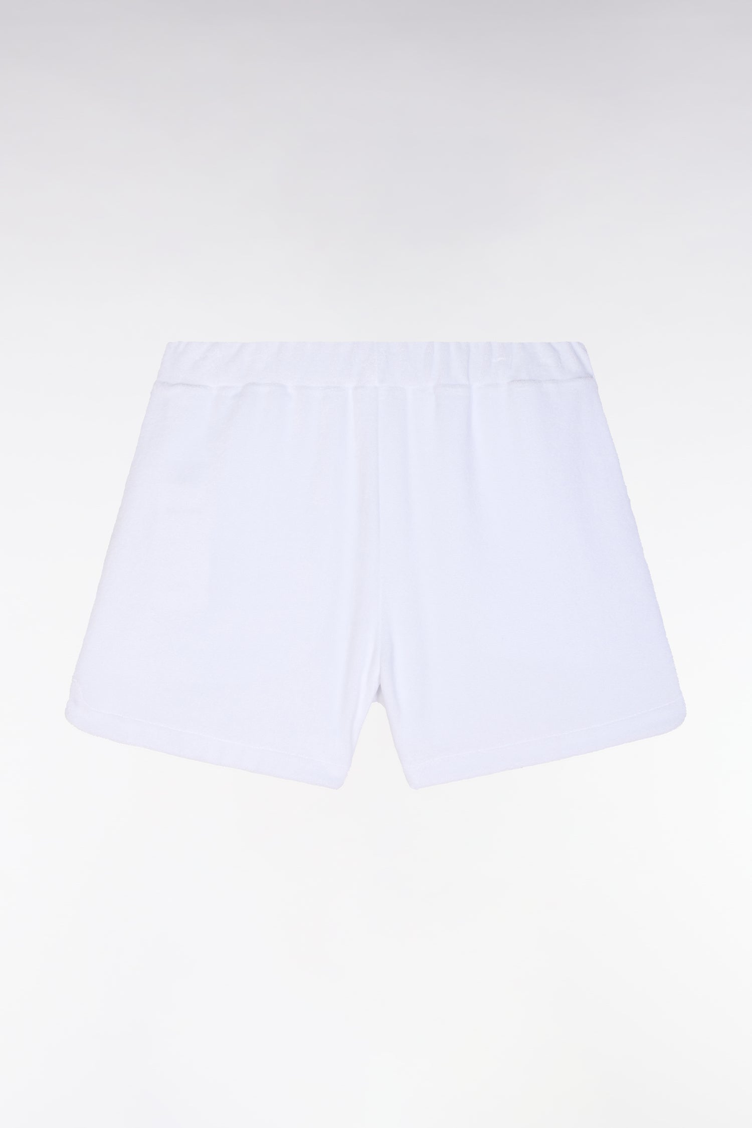 Short en molleton coton mélangé blanc coupe droite