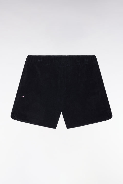 Short en molleton coton mélangé marine coupe droite - Image 2