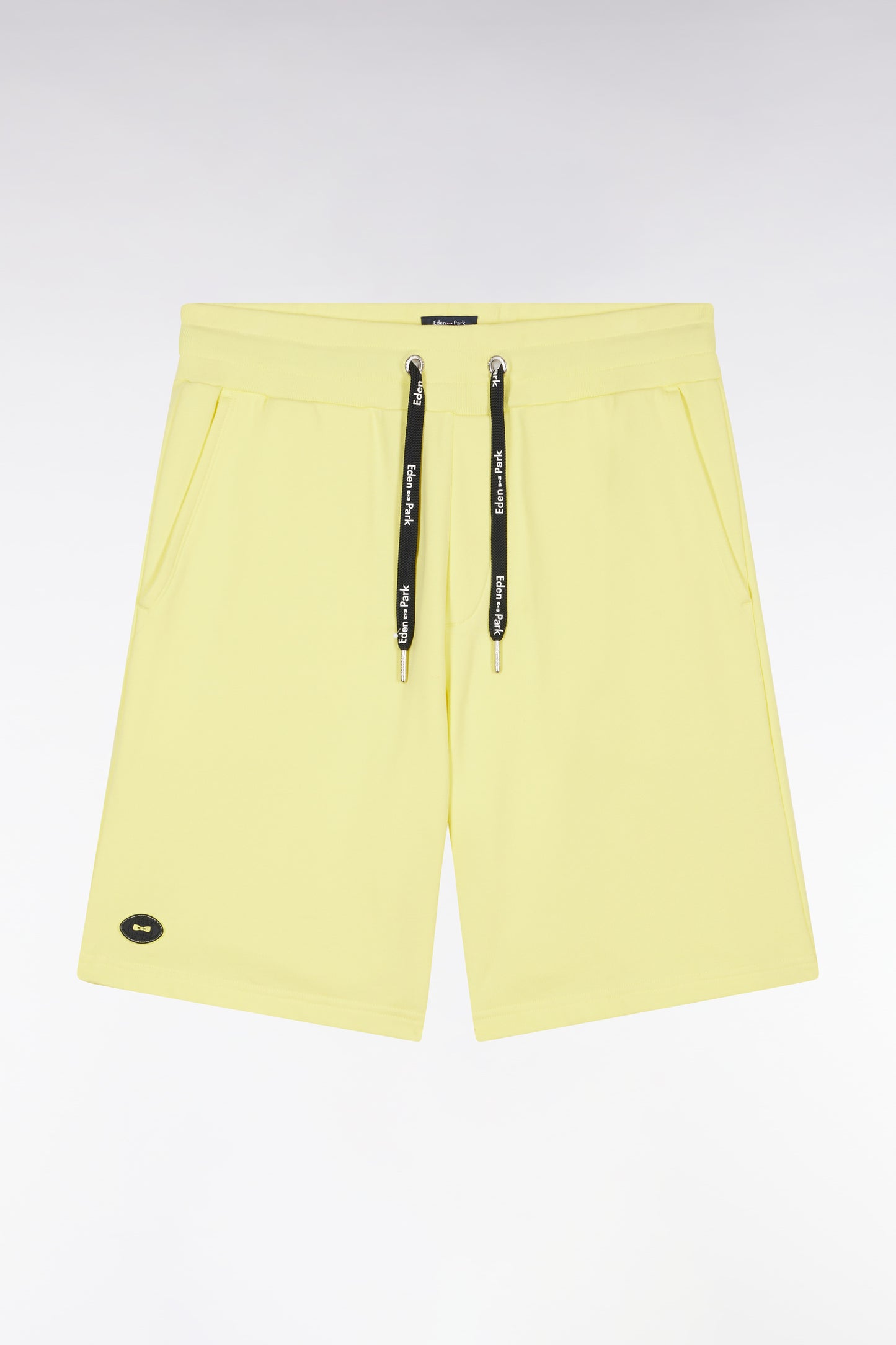 Relaxed-fit yellow cotton fleece shorts