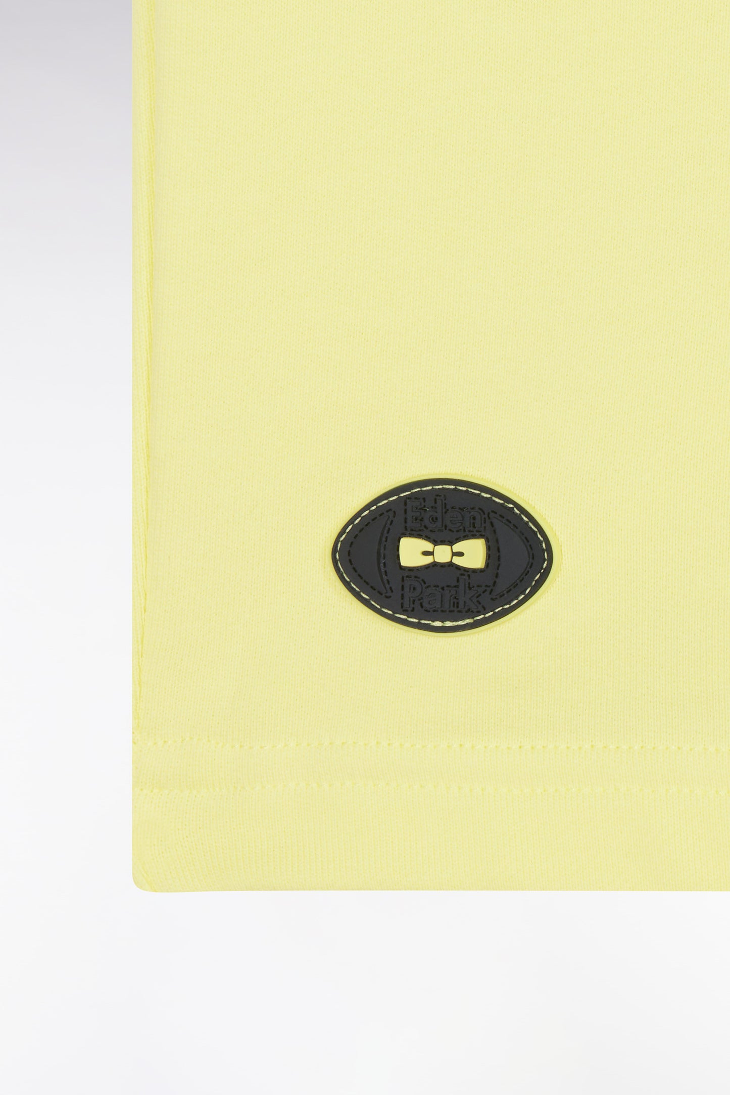 Relaxed-fit yellow cotton fleece shorts