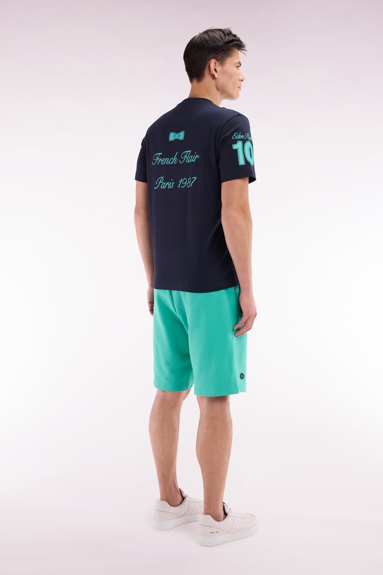 Short en molleton coton vert coupe décontractée