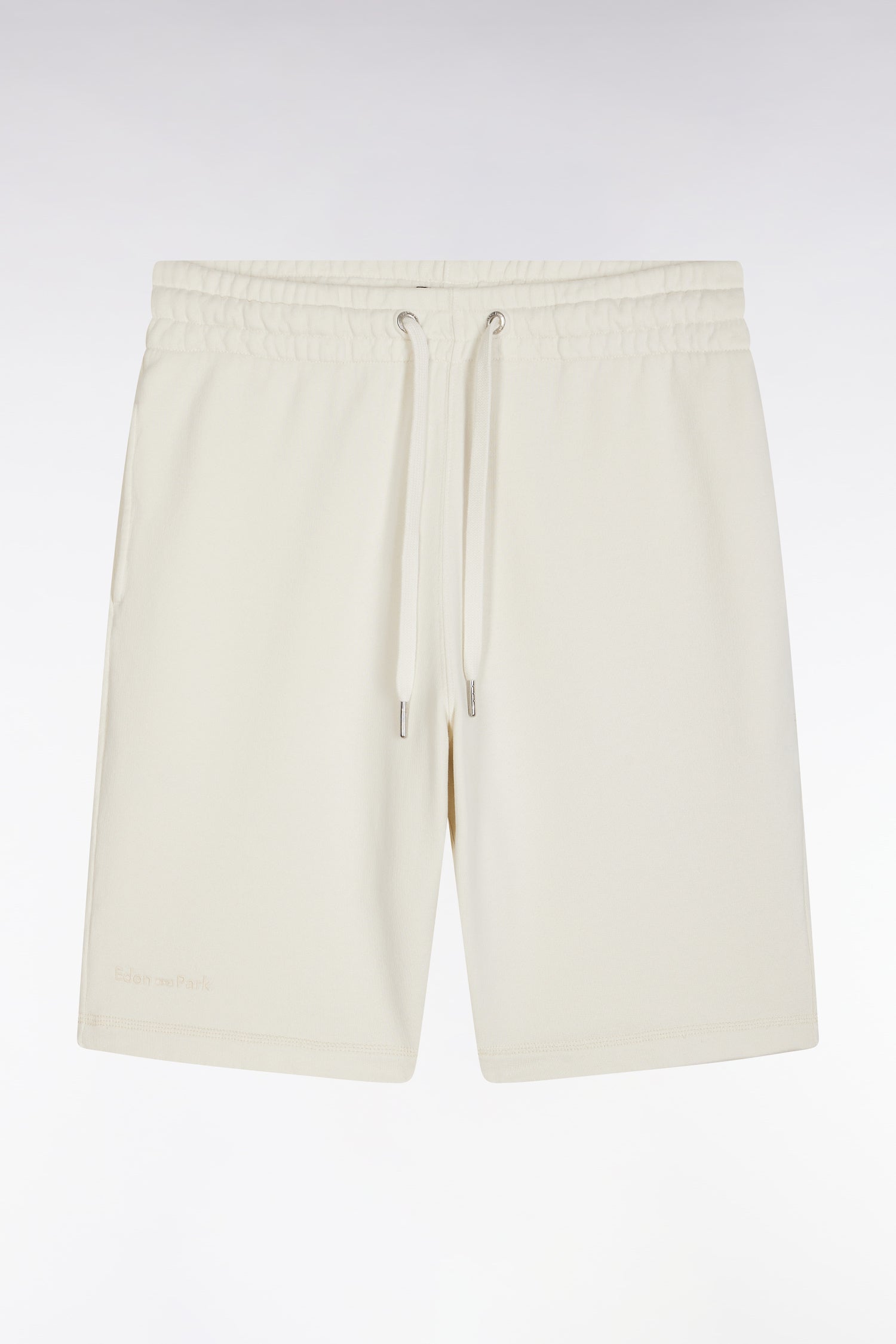 Short en molleton coton beige coupe décontractée