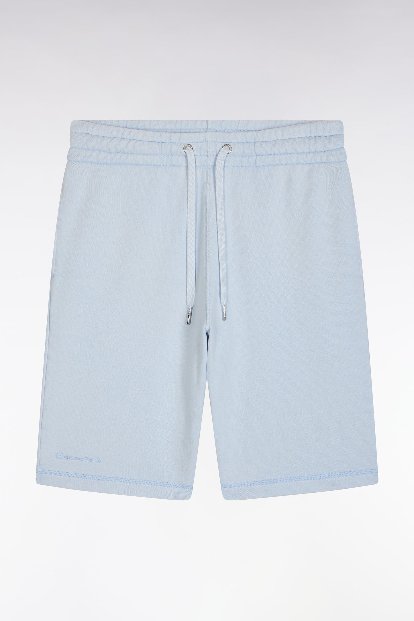 Relaxed-fit sky blue cotton fleece shorts
