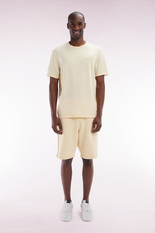 Short en molleton coton ocre coupe décontractée