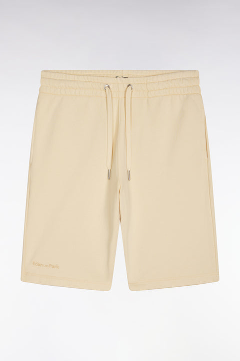 Relaxed-fit ochre cotton fleece shorts - Image 2