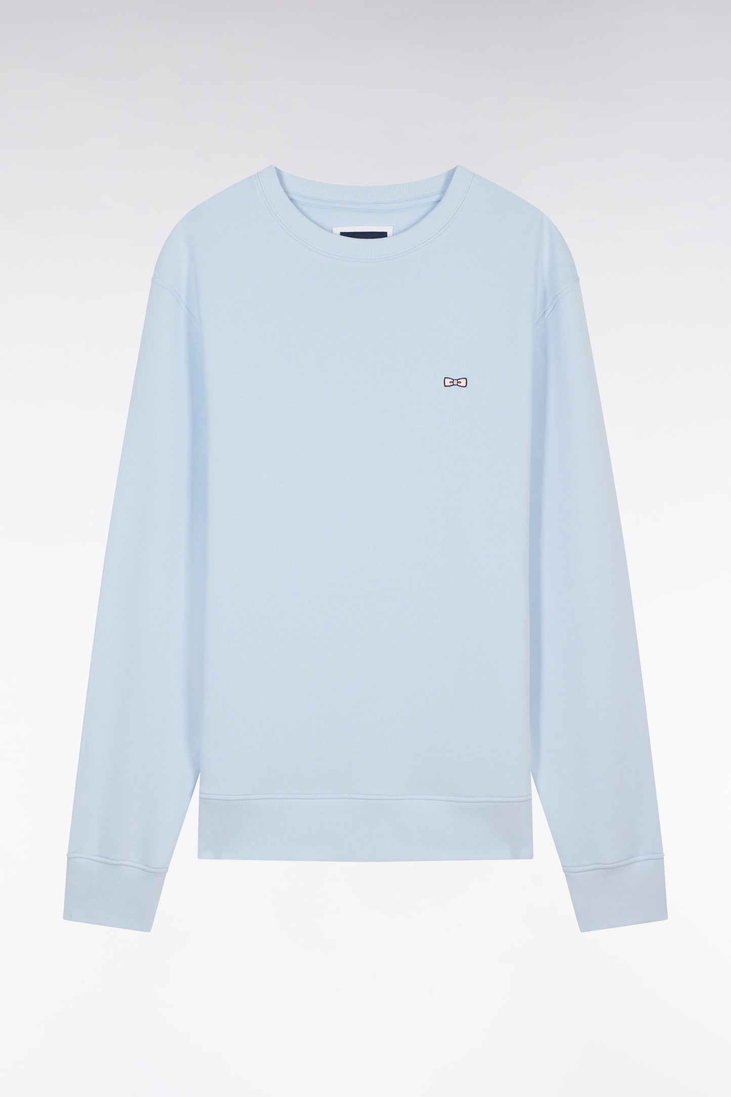 Sweatshirt en molleton coton ciel coupe droite et col rond