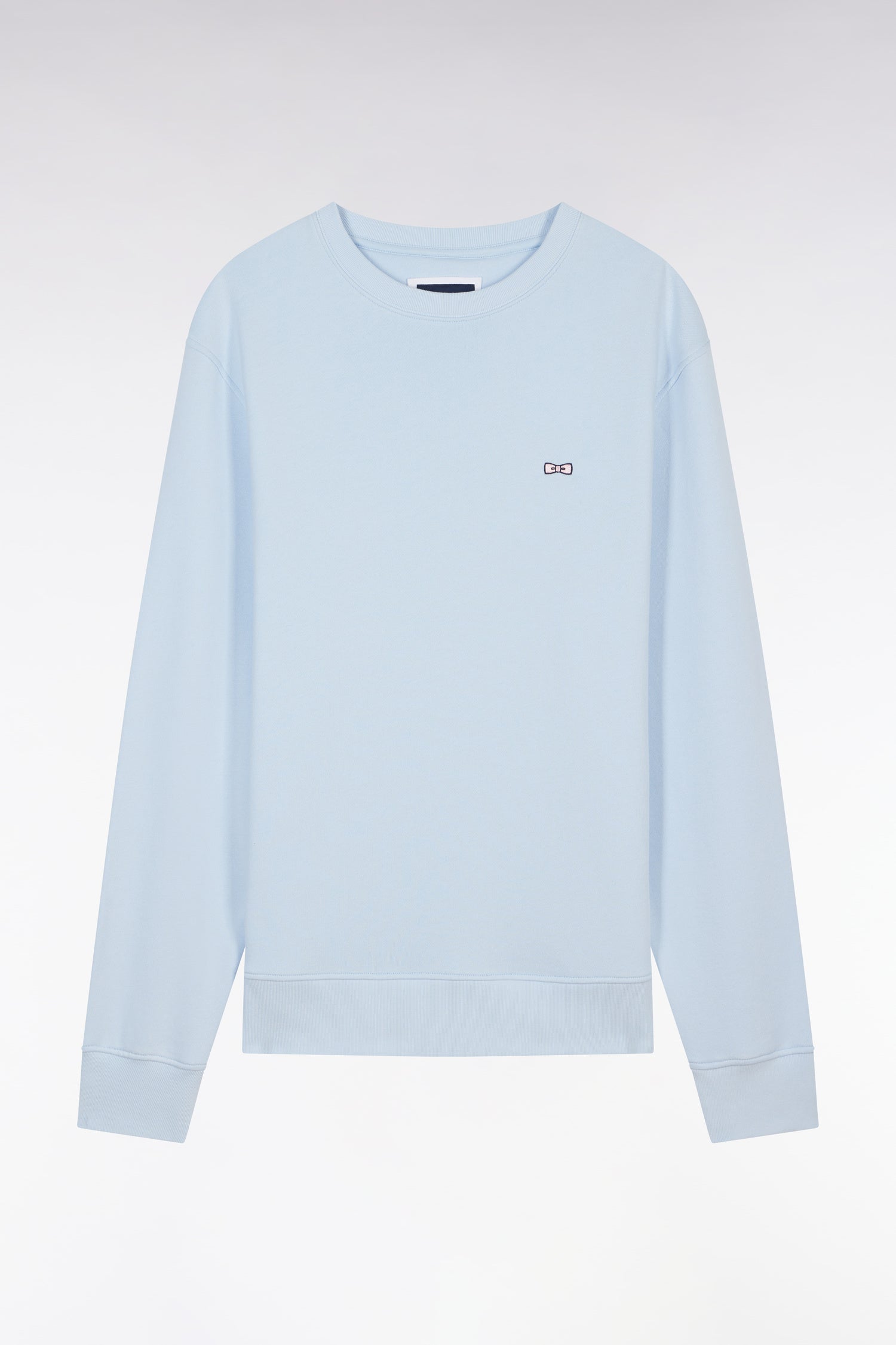 Sweatshirt en molleton coton ciel coupe droite et col rond