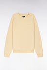 Relaxed-fit overdyed crewneck sweatshirt in ochre cotton fleece