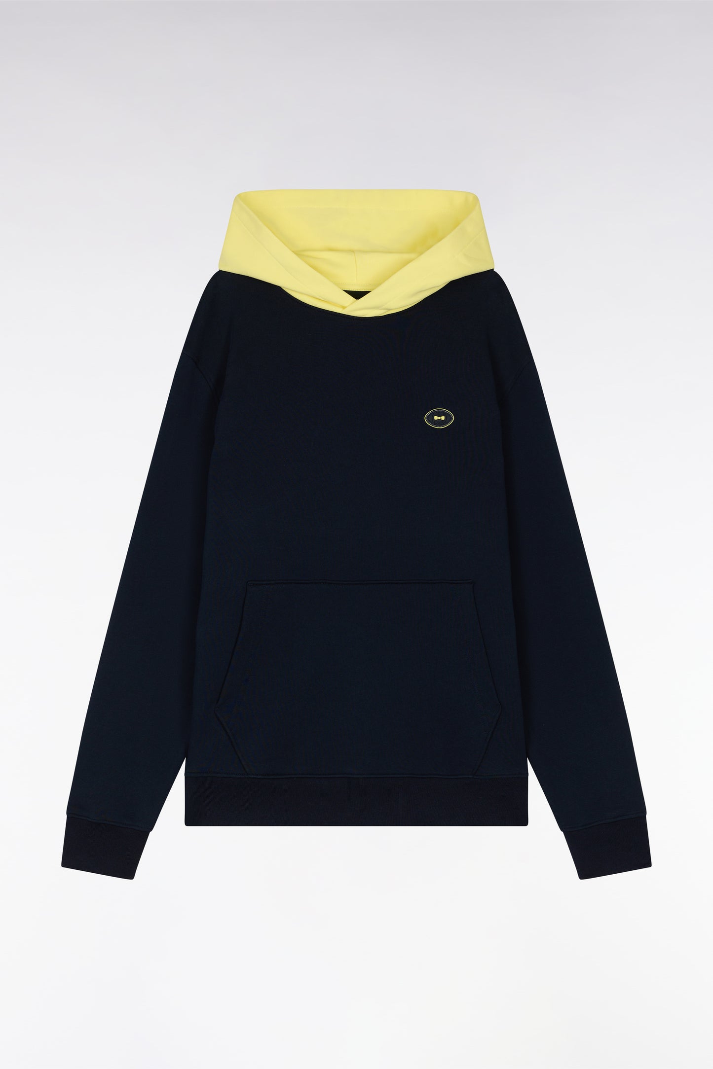 Relaxed-fit two-tone yellow cotton fleece sweatshirt