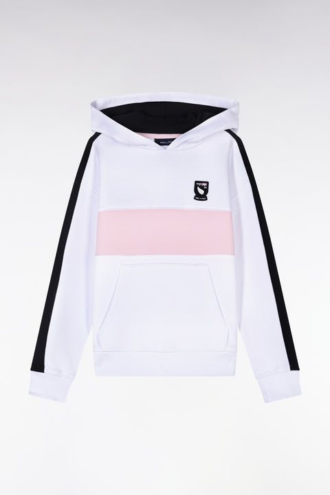 Sweatshirt à capuche Nouvelle Zélande en coton blanc coupe droite - Image 1