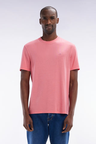 T-shirt manches courtes rose saumon coupe droite