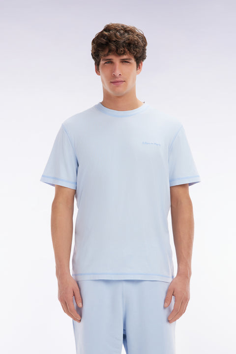 T-shirt en coton ciel surteint coupe décontractée - Image 1