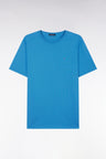 Straight-fit blue Pima cotton T-shirt