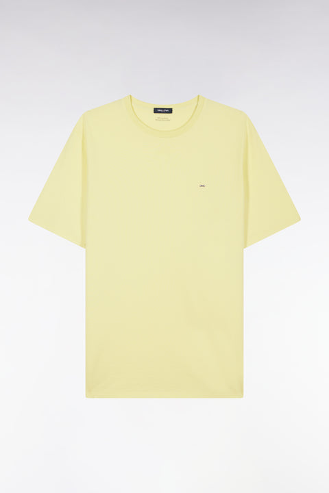 Straight-fit yellow Pima cotton T-shirt - Image 2